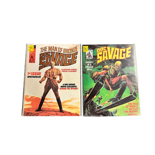 380 - Curtis Magazines The Man Of Bronze Doc Savage 1975 Nos 1, 3. Both magazines are bagged & boarded, F.