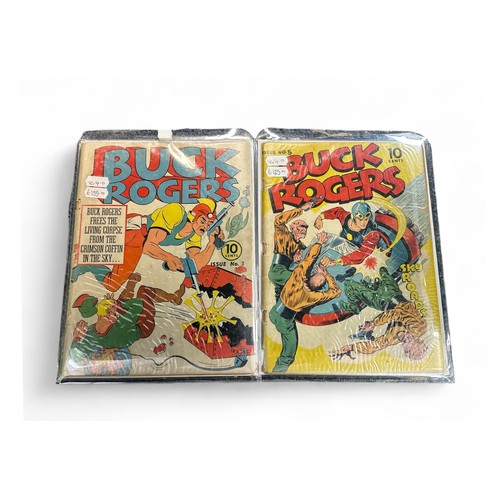 418 - Famous Funnies Buck Rogers 1942 issues 3, 5. Both comics are bagged & boarded in Mylar bags, VG.