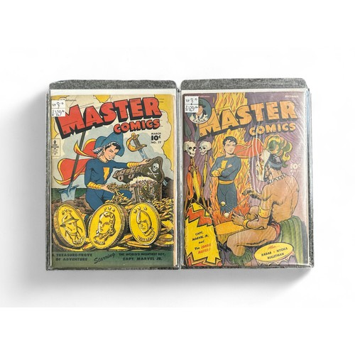 421 - Master Comics 1946 Nos 75, 77 Both comics are bagged & boarded in Mylar bags, VF.