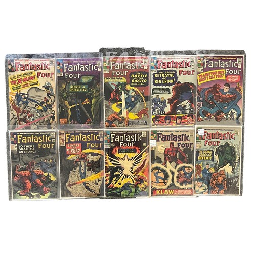 445 - Marvel Comics Fantastic Four 1964-1967 Nos 28, 37, 40-43, 47, 53, 56, 58.; All 10 comics are bagged ... 