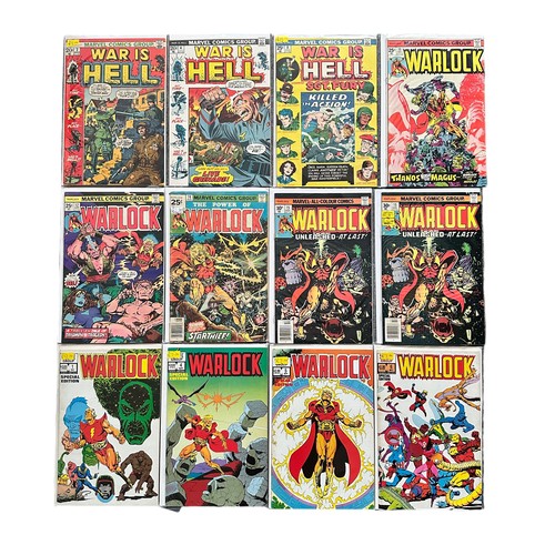 216 - Marvel Comics War Is Hell, Warlock: War Is Hell 1972 Nos 2, 4, 8: Warlock 1975 Nos 10, 12, 14, 15x2,... 