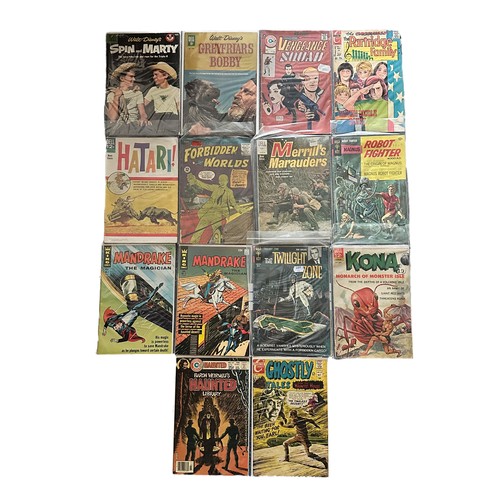 285 - Collection of 14 Silver age comics - Dell, ACG, Charlton, King and Gold-key - including Four Color 7... 