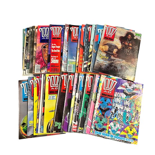 459 - 2000 AD Featuring Judge Dredd 1989 Nos 608-634, 650-656, 658-659. All 37 comics are flat and unfolde... 