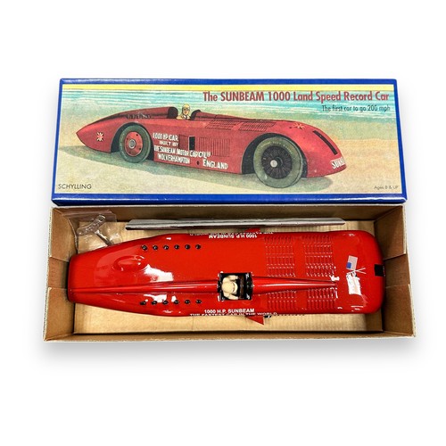 243 - Schylling tinplate clockwork with key Sunbeam 1000 Land Speed Record Car, excellent in excellent to ... 