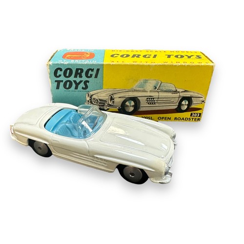 89 - Corgi Mercedes-Benz 300SL No. 303, generally excellent in  good plus blue and yellow box (edge wear ... 