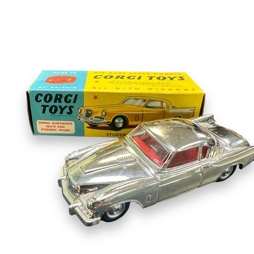 82 - Corgi Studebaker Golden Hawk gold plated finish with suspension No. 211S, generally excellent in exc... 