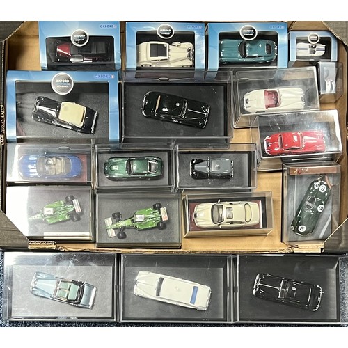 11 - 1/43rd scale collection of Jaguar cars, mainly Oxford Diecast (15), plus Autostory 1955 Le Mans mini... 