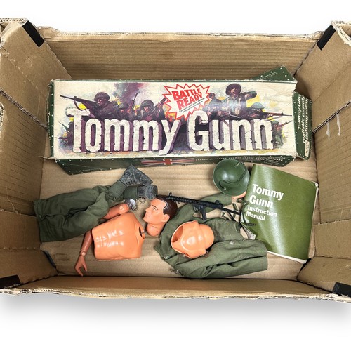 229 - Pedigree Tommy Gunn action figure (in pieces), with uniform, helmet including strap, boots (discolou... 