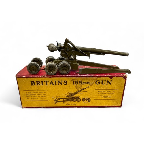 206 - Britains 155mm Gun No. 2064, appears to be 1950s version, generally good plus in good plus to good y... 