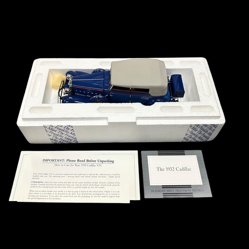 119 - Franklin Mint 1/24th scale 1932 Cadillac V16 No. B11SM57, generally excellent in good plus box (hand... 