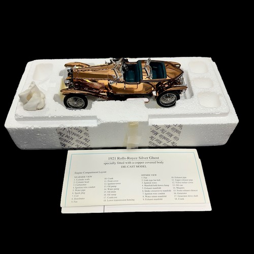 143 - Franklin Mint 1/24th scale 1921 Rolls-Royce Silver Ghost copper covered body No. B20UX56, generally ... 