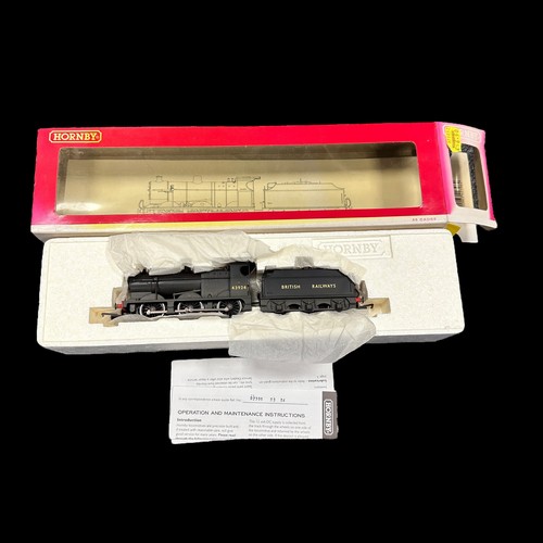 341 - Hornby BR black 43924 0-6-0 locomotive and tender No. R2396, generally excellent in good plus box (s... 