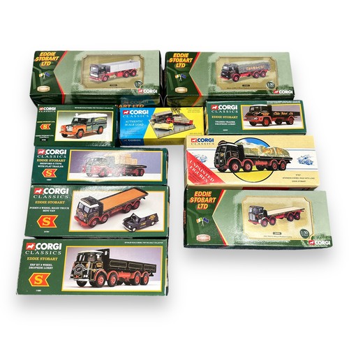 37 - Corgi Eddie Stobart collection, generally excellent in excellent window boxes, with 1/50th scale AEC... 