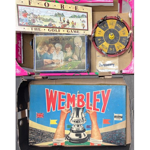 217 - Toy games including Ariel Game Wembley Cup Tie football, Escalado horse racing, Topvogue Fore golf, ... 