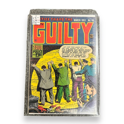 390 - Justice Traps The Guilty No48 1953. Comic is bagged & boarded in Mylar bag, VF.