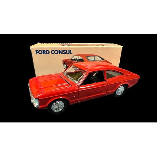 151 - Gama (Germany) 1/43rd scale Ford Consul GT Coupe red with black interior No. 996 and Granada Mk.I me... 