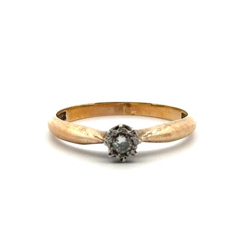 70 - A diamond illusion ring, stamped 9ct and plat. Sponsor Bravingtons. Diamond weight approx 0.08ct. We... 