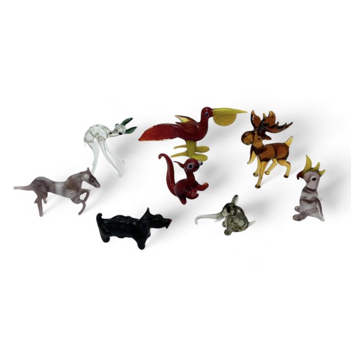 280 - Eight small glass animal figurines