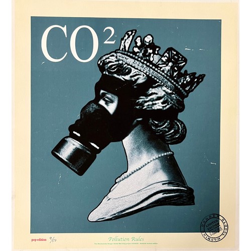 402 - James Cauty (British, b.1956), CO2 ‘Pollution Rules’ limited edition print from the Stamps of Mass D... 