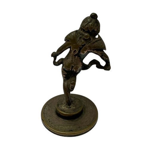 212 - Unusual brass Cherub car mascot, height 10cm.