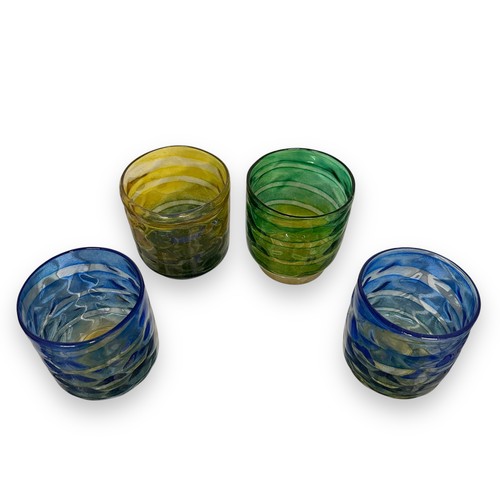 389 - Allister Malcolm (British, Contemporary), four of Allister Malcolm Stourbridge studio glass glasses,... 