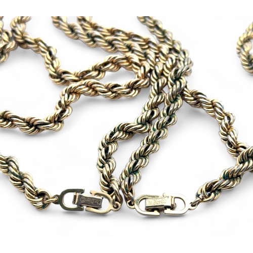 119 - Two Vintage Christian Dior rope twist necklaces both  stamped on clasp Chr.Dior for Christian Dior. ... 