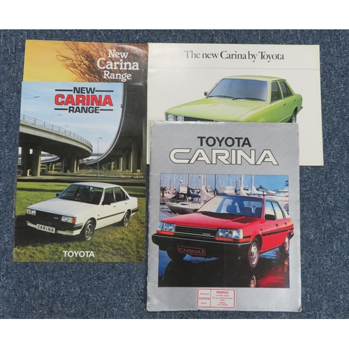 222 - 1970s onwards mainly Toyota car brochures, generally excellent to good plus (some with dealer labels... 