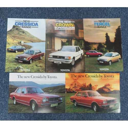 222 - 1970s onwards mainly Toyota car brochures, generally excellent to good plus (some with dealer labels... 