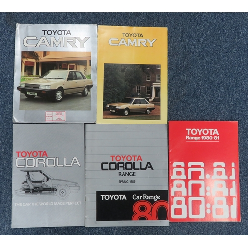 222 - 1970s onwards mainly Toyota car brochures, generally excellent to good plus (some with dealer labels... 