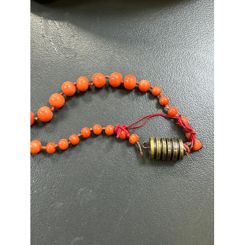 40 - Two graduated coral bead strands/ necklaces.  One strand, double knotted and 44cm in length The atta... 