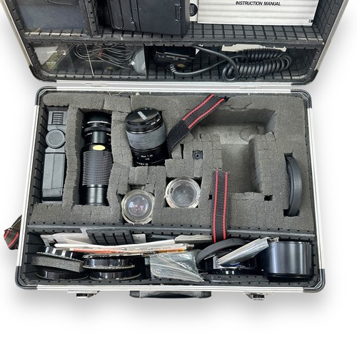 238A - Nikon F-301 Camera In Hardcase Box With Lenses & Accessories. Camera with attached Tamron 28-80mm f3... 