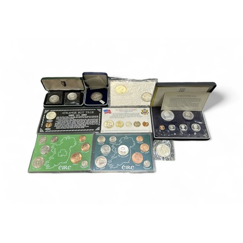 177 - World coin collection with Austria Maria Theresa thaler restrike twin set in hard plastic case,  Bri... 