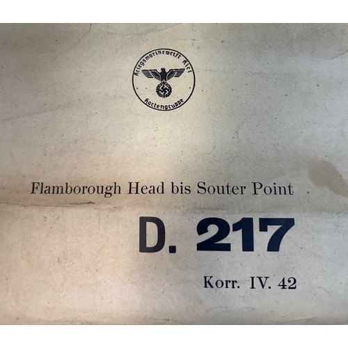 27 - A rare German Kriegsmarine map of Flamborough Head depicting the Flamborough coastline, with origina... 