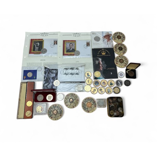 181 - A World coin collection with GB pre-decimal range including 1887 crown made in to a brooch, 1899 hal... 