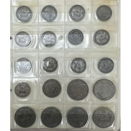 133 - Mainly pre-decimal coin collection, in 2 coin albums and loose,  with ranges of half crowns, shillin... 