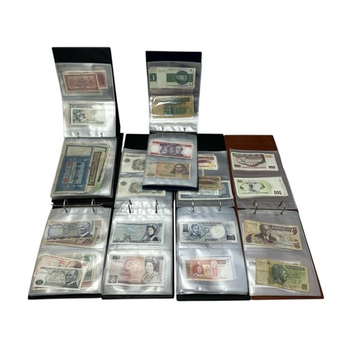 253 - World banknotes collection in 6 albums, in mixed condition, with ranges from Argentina, Brazil, Fran... 