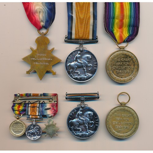 1 - First World War Littman family medals with 1. 1914-15 Star trio to 2nd Lieut H. Littman (D-9654 Pte ... 