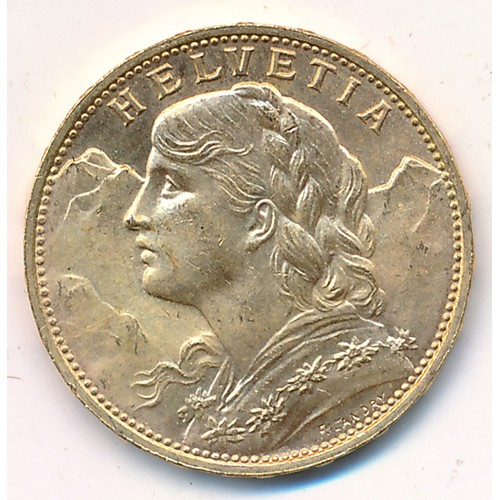 244 - Switzerland 1925B 20 francs gold coin.