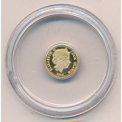 197 - Cook Islands 2010 $5 St. George and the Dragon .999 gold coin.