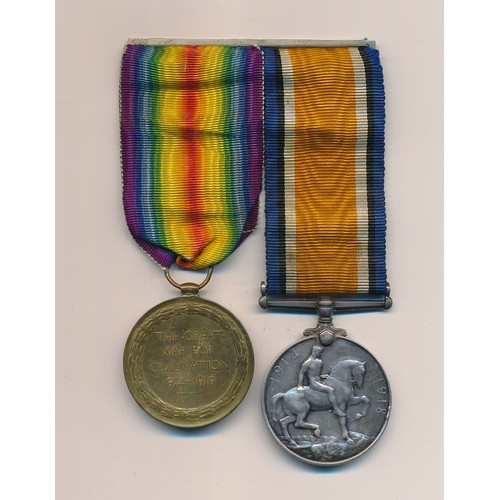 4 - First World War - Pte H. Garratt - BWM and Victory Medal to 28374 Pte H. Garratt Hamps R. Polished f... 