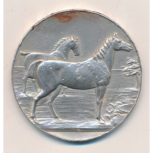 110 - 1937 silver prize medal weighing 41g depicting two horses to front, reverse engraved “Presented to N... 