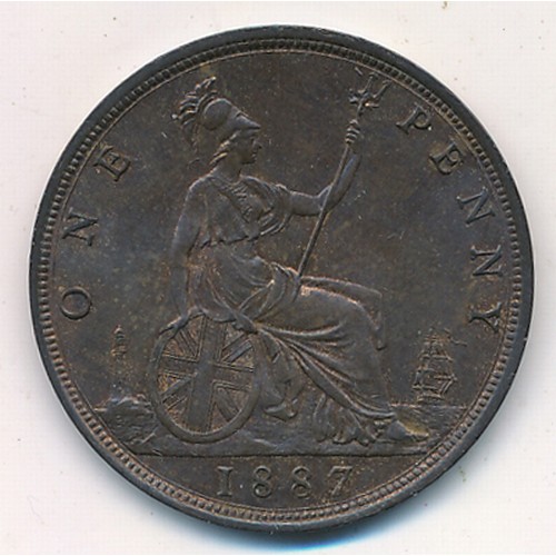 149 - Queen Victoria 1887 penny, good extremely fine with good lustre.