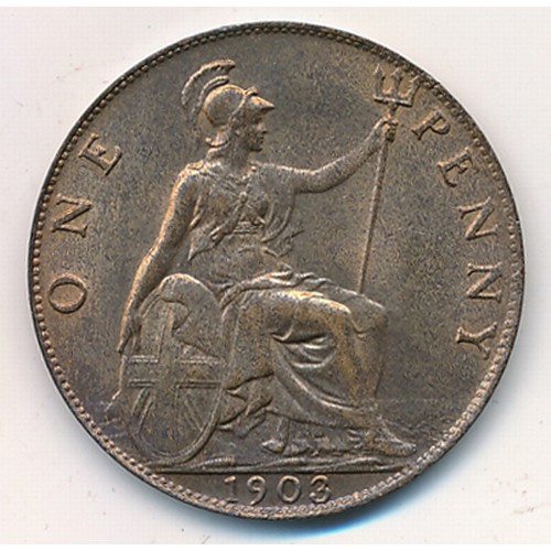 154 - Edward VII 1903 penny, uncirculated with near full lustre.