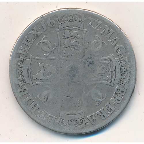 142 - Charles II 1677 crown, about fine.