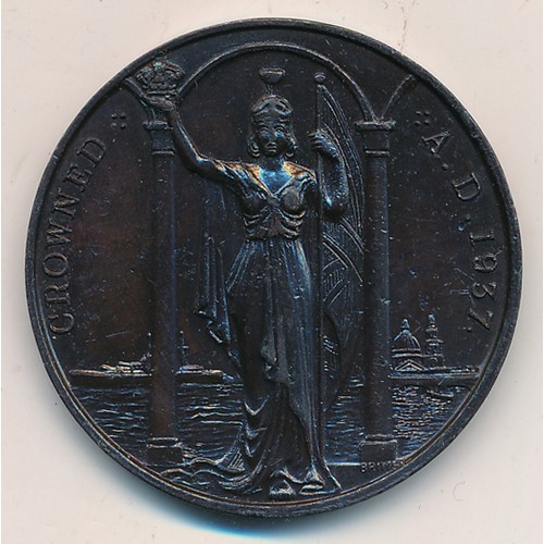 112 - Edward VIII 1937 coronation bronze medal, 43g, diameter 45mm.