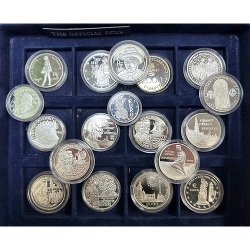 173 - The Official Euro Collection set of 18 silver proofs FDC, all encapsulated, in plush presentation ca... 