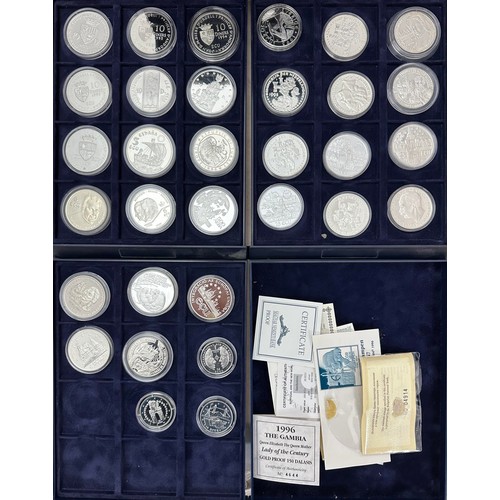 172 - The Official ECU Collection set of 32 coins, all appear to be silver proofs FDC but unchecked, some ... 