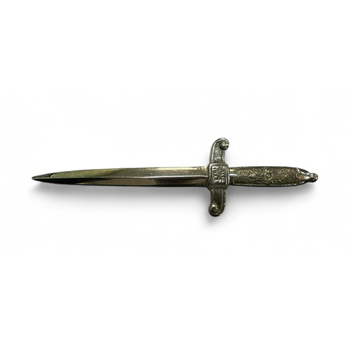 43 - Italian commemorative Anzio dagger letter opener, stamped to one side for Rome 1944, the other for A... 