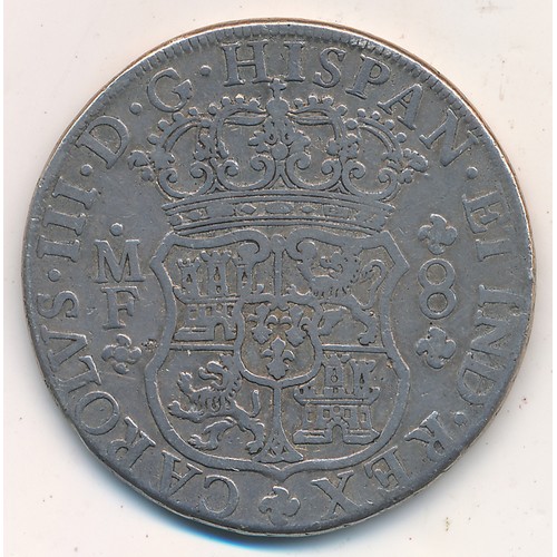 229 - Mexico Charles III 8 Reales, 1765 MF, Mexico City, about fine.