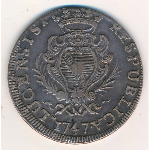 223 - Italian States - Republic of Lucca 1747 one scudo, fine, weight 26.42g.